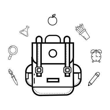 okul çalışma öğesi çizgi film