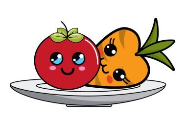 İzole kawaii sebze tasarım