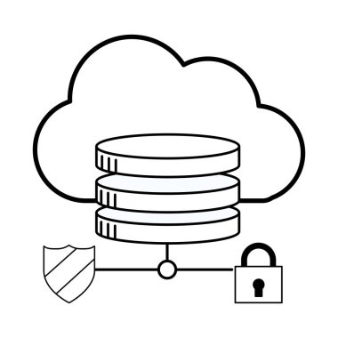 Güvenlik asma kilit destek çizgi film