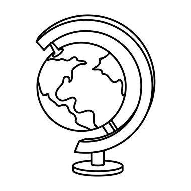 okul dünya harita çizgi film