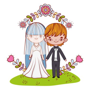 Düğün çift çizgi film