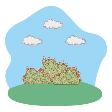 açık havada peyzaj sahne çizgi film