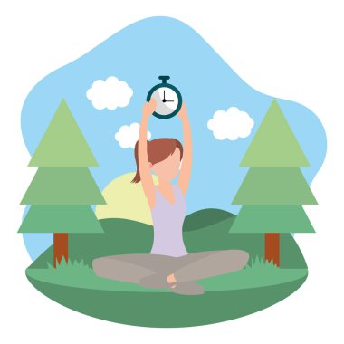 genç kadın egzersiz çizgi film