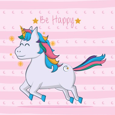 Şirin tek boynuzlu at fantezi çizgi film