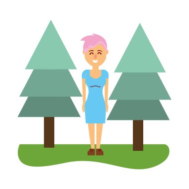 Genç kadın vücut çizgi film