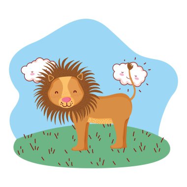 sevimli hayvan açık havada çizgi film