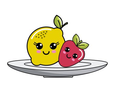 İzole kawaii meyve tasarım