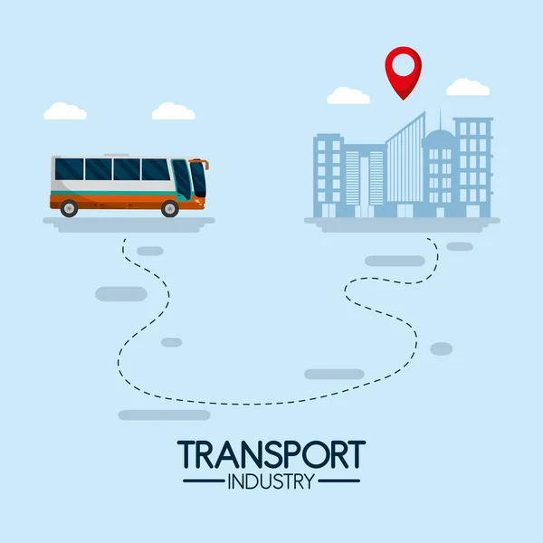 Industria del transporte por autobús — Vector de stock