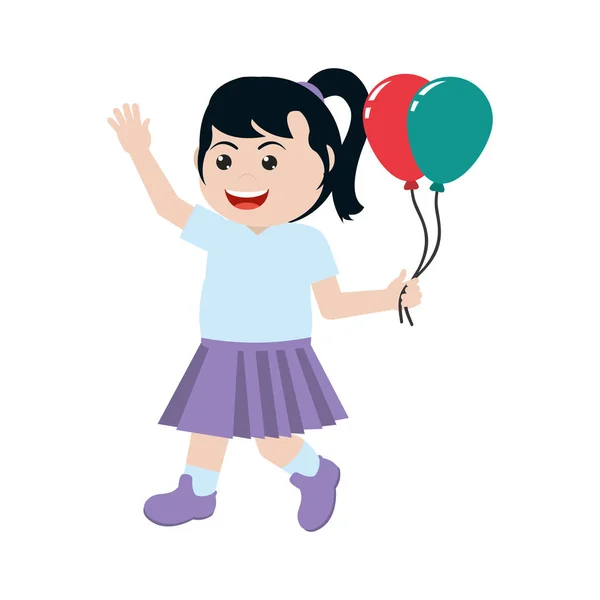 Krásy dívka s designem pěkné balóny — Stockový vektor