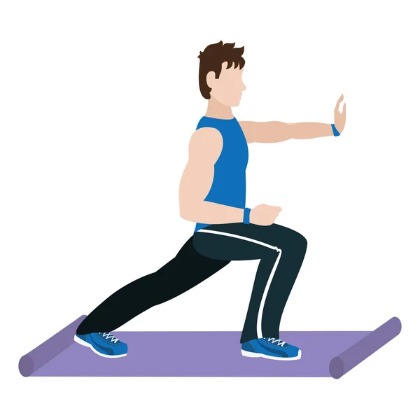 Fit man doing exercise — Stock Vector