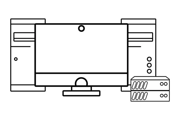 Tecnologia de computação cartoon — Vetor de Stock