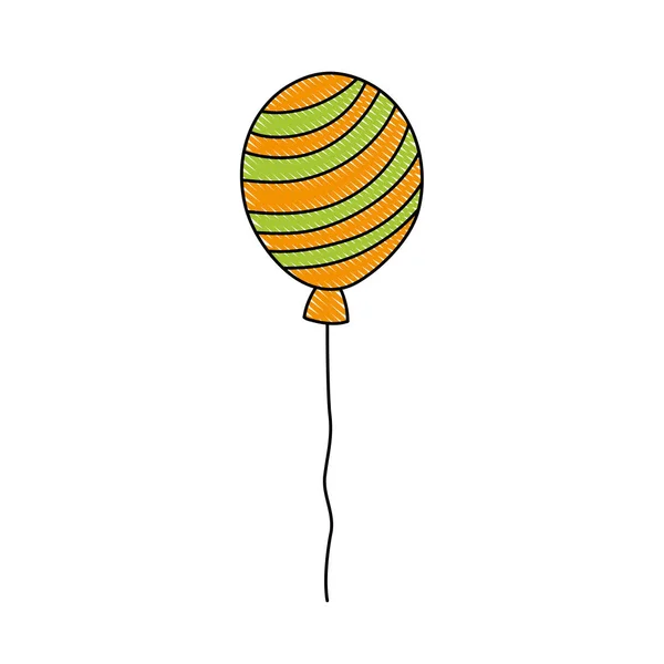 Acessório balão divertido ralado com estilo de linhas — Vetor de Stock