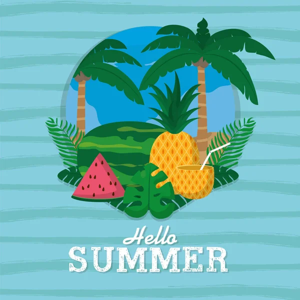 Hallo Sommerkarte — Stockvektor