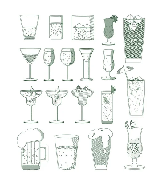 Набор напитков в баре — стоковый вектор