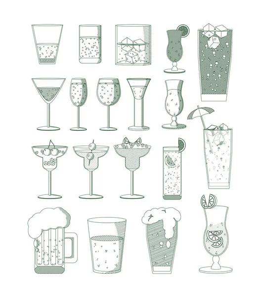 Set de bebidas de bar — Vector de stock