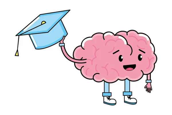 Lindo cerebro de dibujos animados — Vector de stock