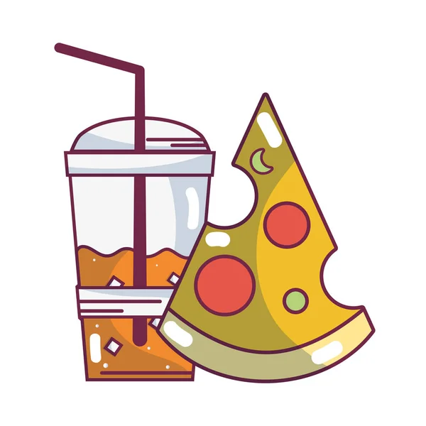 Pizza de comida rápida — Vector de stock