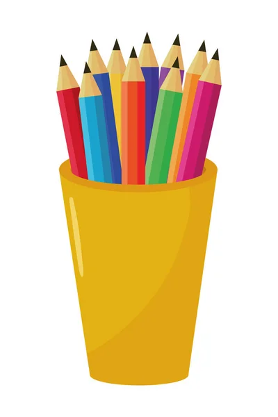 学校の鉛筆のコンテナー — ストックベクタ