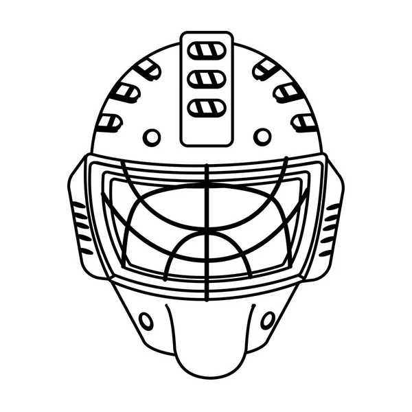 Hockey helm sport equiment in zwart-wit — Stockvector