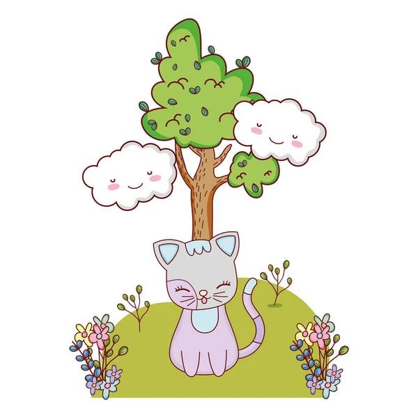 Gatito gato dibujos animados — Vector de stock