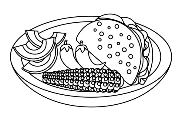 Deliciosos desenhos animados comida mexicana —  Vetores de Stock