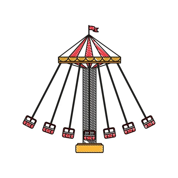 Spiele Doodle mechanische Schaukel Stuhl Karneval Spiel — Stockvektor