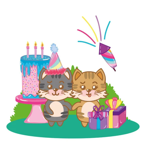 День народження тварин партія — стоковий вектор