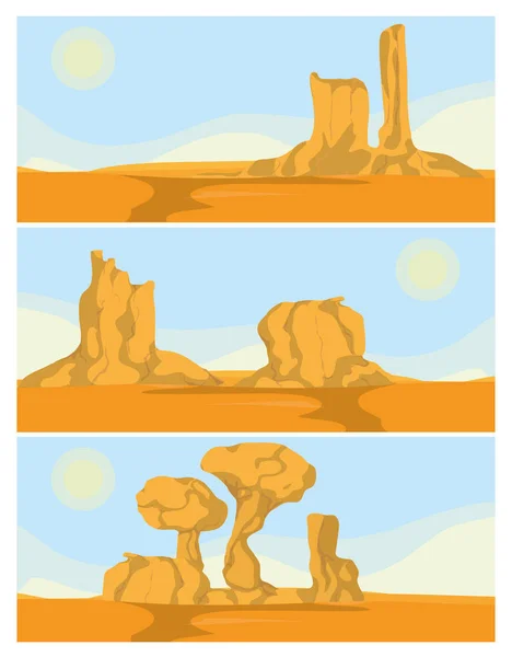 Montagnes désertiques rocheuses — Image vectorielle