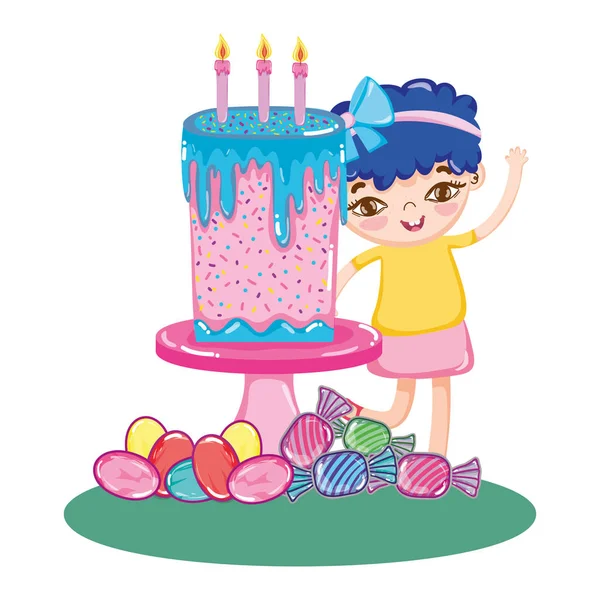 Girl birthday party — Stock Vector
