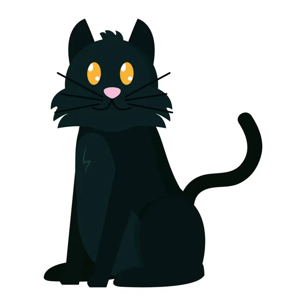 Cabeza de gato negro — Vector de stock