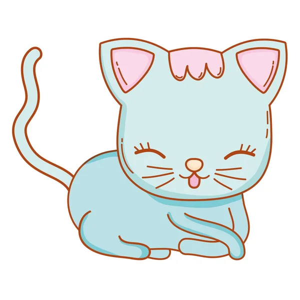 kitty cat lay down cartoon