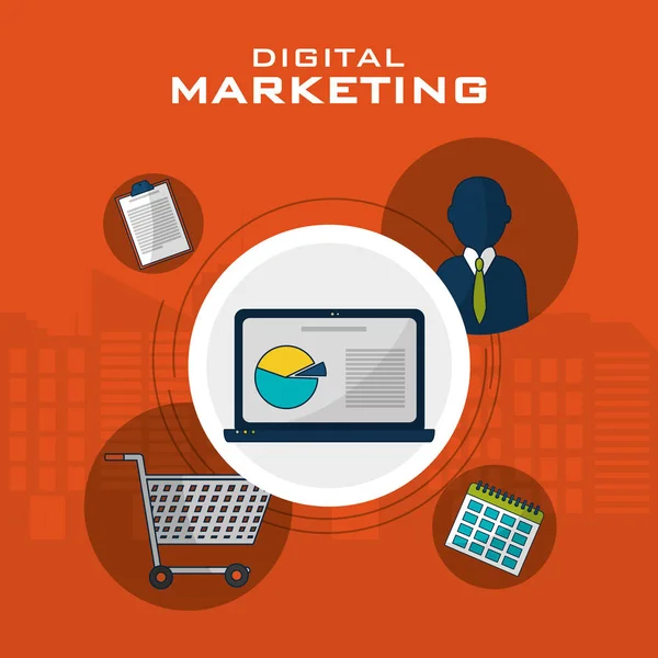 Negócio de marketing digital — Vetor de Stock