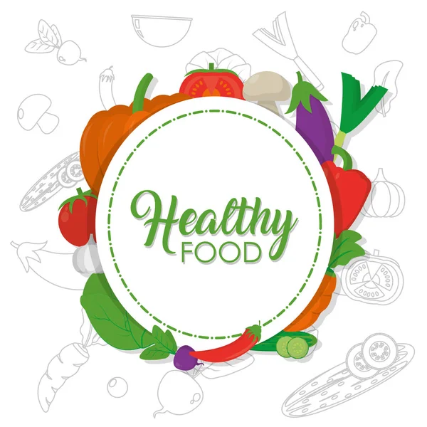 Hälsosam mat grönsaker koncept — Stock vektor