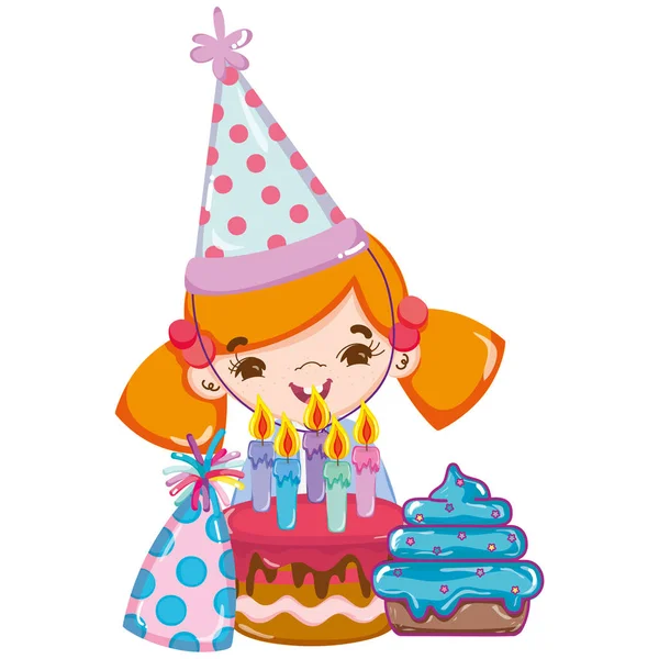 Partij van de verjaardag van het meisje — Stockvector