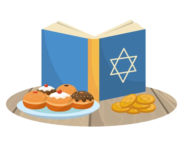 Hanukkah feest cartoon — Stockvector