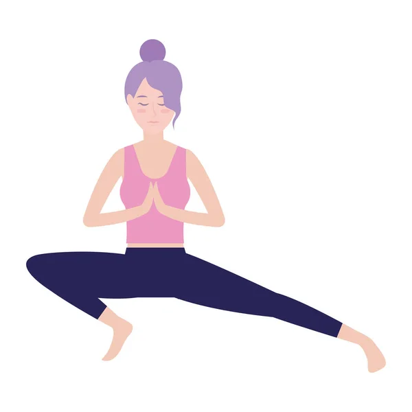 Femme et yoga — Image vectorielle