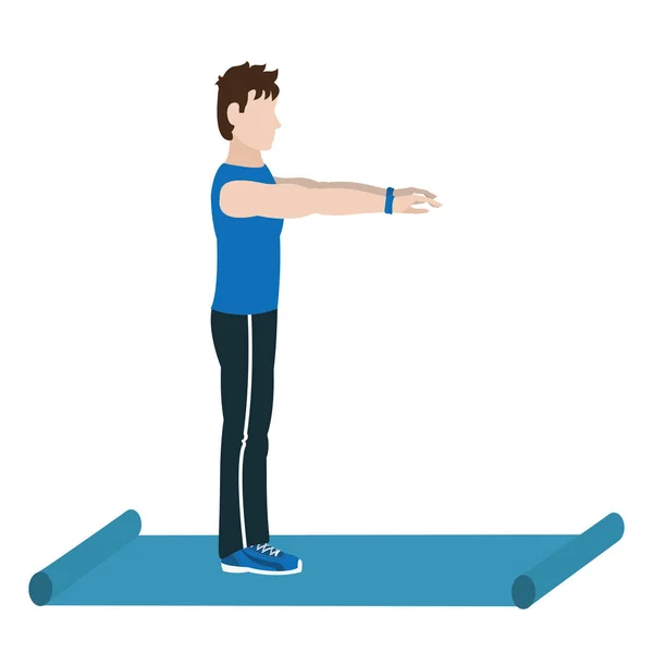 Fit man doing exercise — Stock Vector