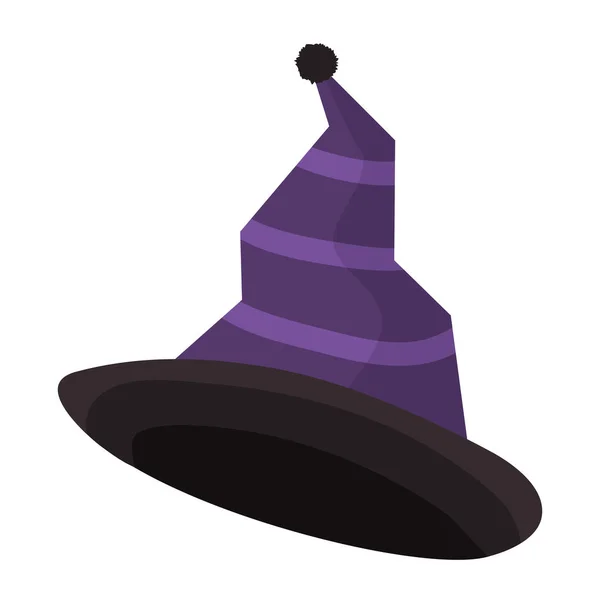 Čarodějnice klobouk příslušenství na halloweenský kostým — Stockový vektor