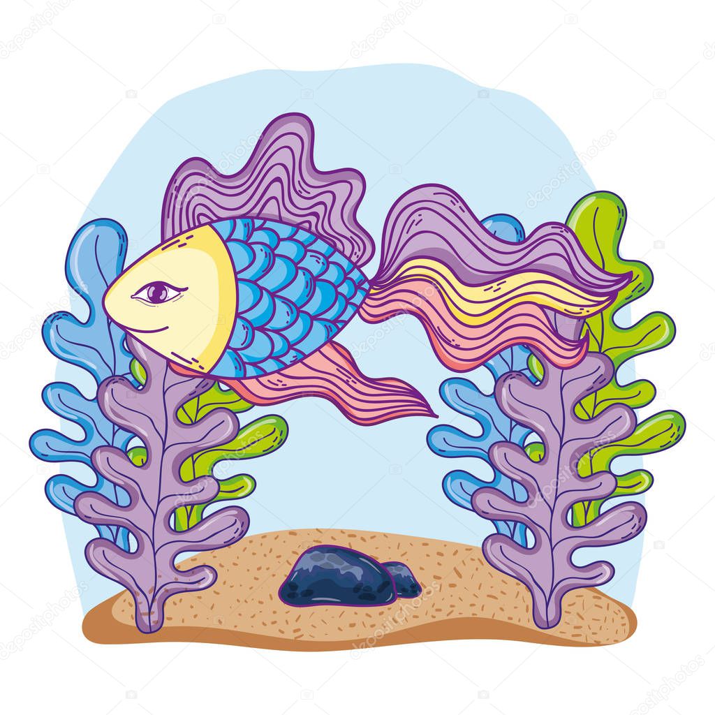Fish undersea cartoon