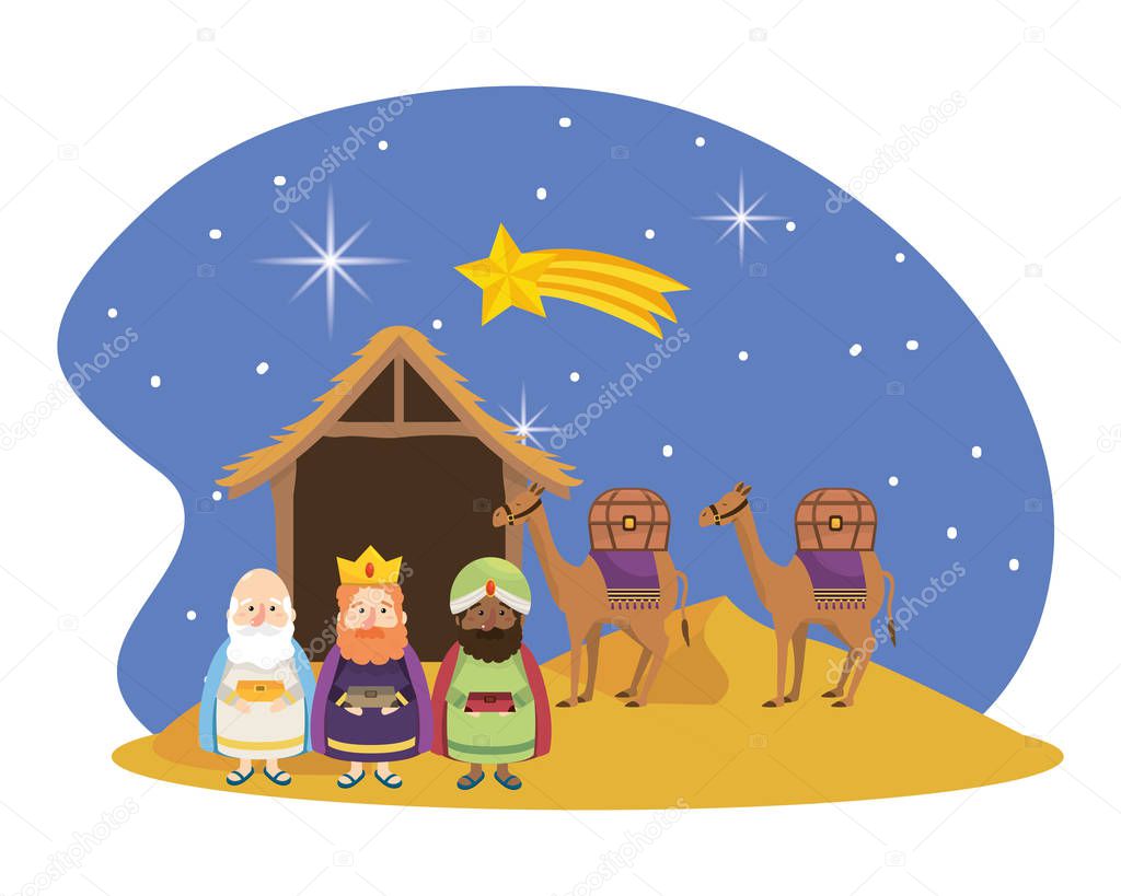 christmas nativity scene cartoon