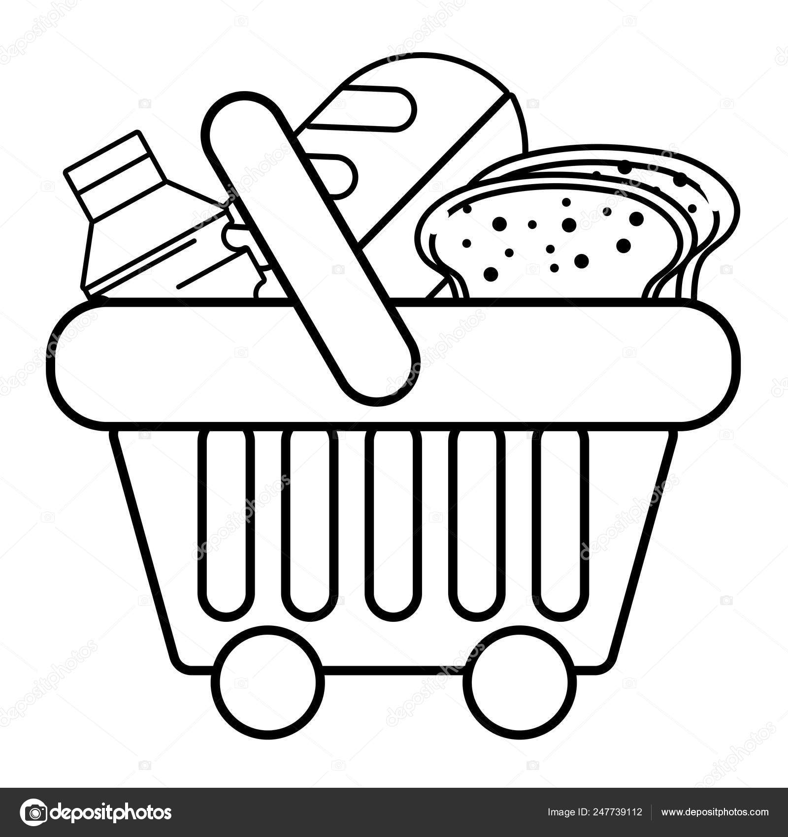 Supermarket grocery products cartoon Stock Vector Image by ©stockgiu  #247739112