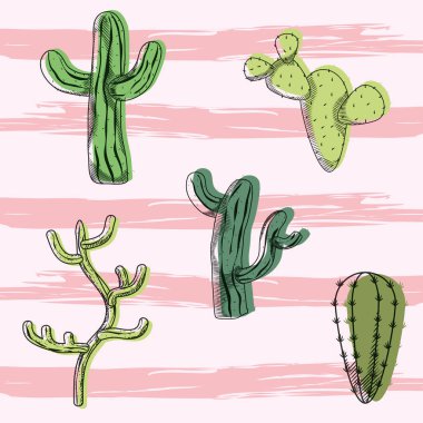 Çöl bitkileri desen arka plan