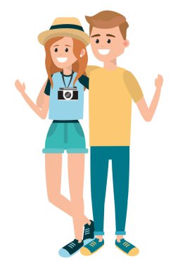 Genç turist Çift