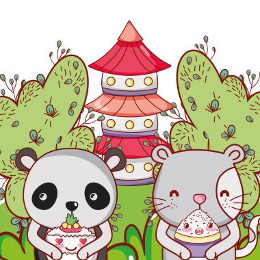 Suşi kawaii ile sevimli hayvanlar