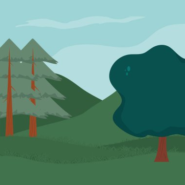 Orman yatay çizgi film