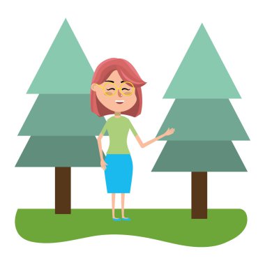 sevimli kadın karikatür