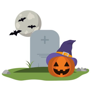 Cadılar Bayramı Balkabağı mezarlığı üzerinde