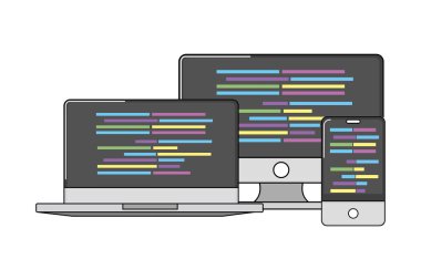 Teknoloji laptop çizgi film