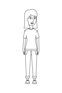 Anahat mutlu kadın saç modeli ve rahat kıyafetler ile