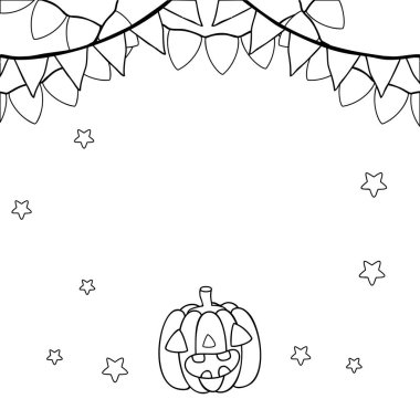 Anahat mutlu Cadılar Bayramı partisi bayrakları ve kabak ile